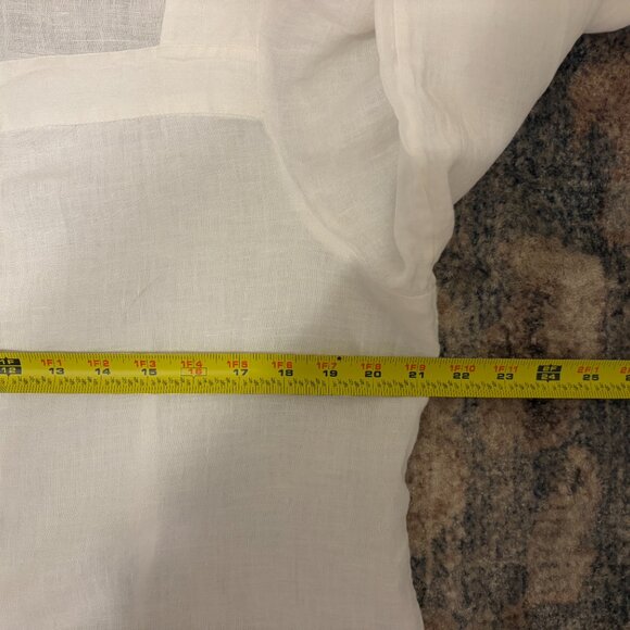 J. Crew #BG249 Women's Linen Square-Neck Button-Front Shirt Top Blouse L White - Picture 7 of 9